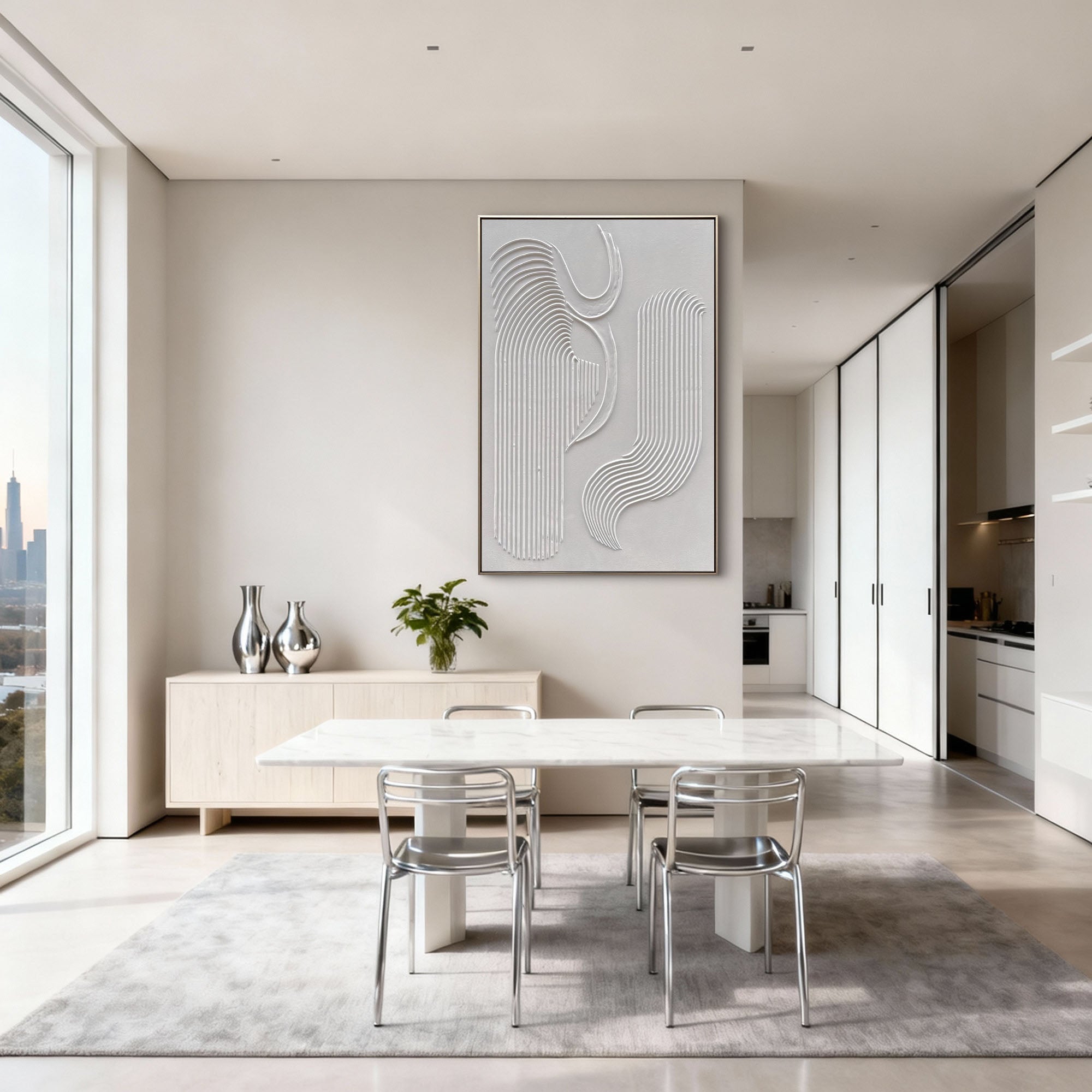 White Textured Abstract|Plaster & Texture Art #PT 079