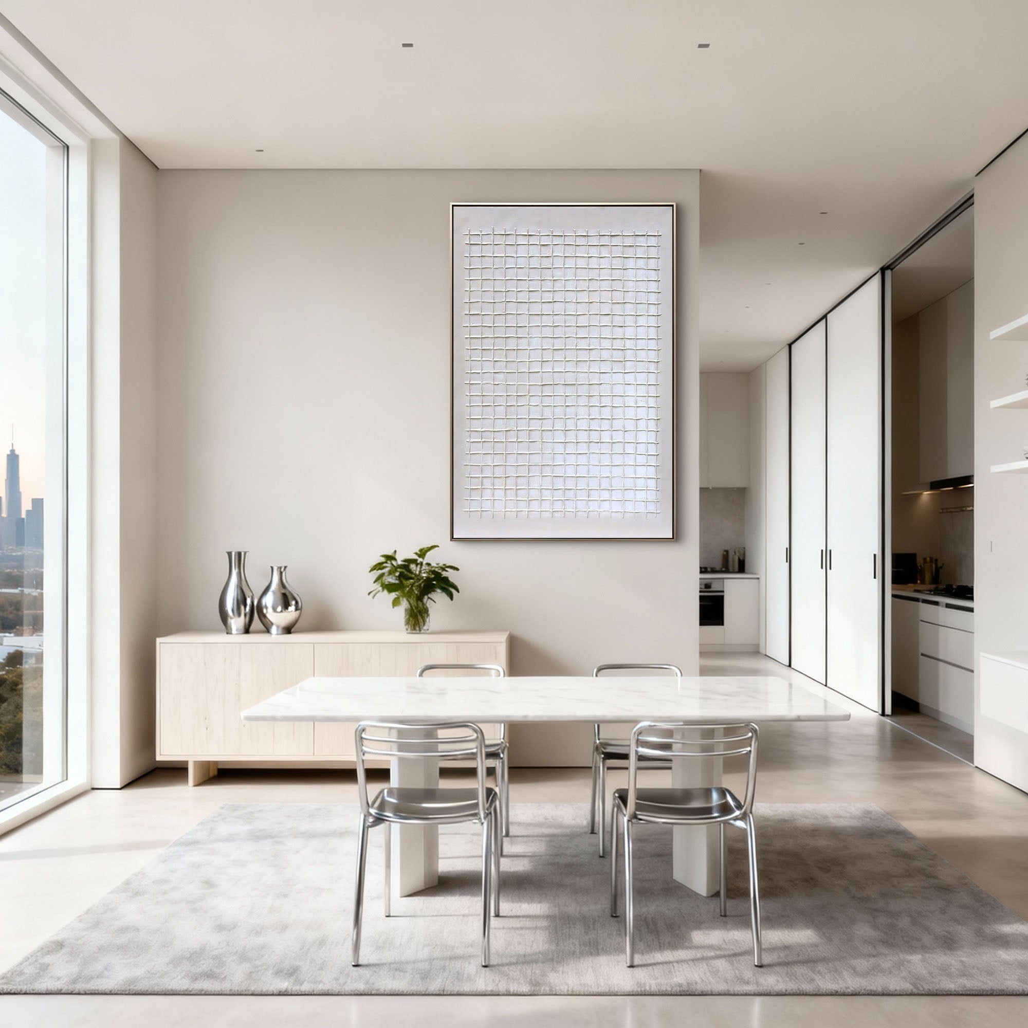 Minimalist Lattice|Plaster & Texture Art #PT 143