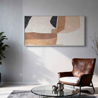 "Sand Textured Passage" is a 100% hand-painted abstract artwork created with professional oil and acrylic paints on high-quality canvas. Its beige & brown palette and visible textured strokes give every piece authentic handmade variation and tactile depth.