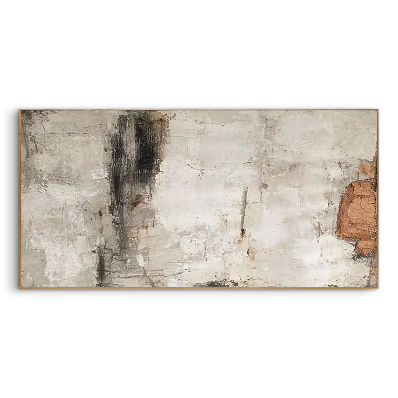 "Echoes of Silence" – Wabi-Sabi Concrete Texture Abstract | Minimalist Weathered Wall Style Gallery Art #WS 055