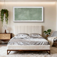 "Verdant Chromatic Rhythm" is a 100% hand-painted abstract artwork created with professional oil and acrylic paints on high-quality canvas. Its green & white palette and visible textured strokes give every piece authentic handmade variation and tactile depth.