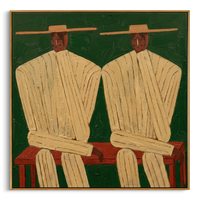 "PARALLEL SOULS" – 3D Sculptural Heavy Impasto Folk Portrait | Modern Avant-Garde Style Figurative Wall Art #PE498