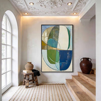 "Sand Sculpted Light" is a 100% hand-painted abstract artwork created with professional oil and acrylic paints on high-quality canvas. Its beige & blue palette and visible textured strokes give every piece authentic handmade variation and tactile depth.