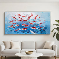 "Azure Wild Spirit" is a 100% hand-painted animal-inspired artwork created with professional oil and acrylic paints on high-quality canvas. Its blue & red palette and visible textured strokes give every piece authentic handmade variation and tactile depth.