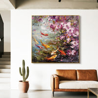 "Verdant Distant Hills" is a 100% hand-painted landscape painting created with professional oil and acrylic paints on high-quality canvas. Its green & pink palette and visible textured strokes give every piece authentic handmade variation and tactile depth.