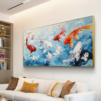 "Azure Open Range" is a 100% hand-painted animal-inspired artwork created with professional oil and acrylic paints on high-quality canvas. Its blue & red palette and visible textured strokes give every piece authentic handmade variation and tactile depth.