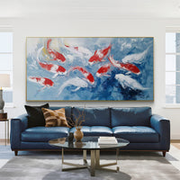 "Azure Living Motion" is a 100% hand-painted animal-inspired artwork created with professional oil and acrylic paints on high-quality canvas. Its blue & red palette and visible textured strokes give every piece authentic handmade variation and tactile depth.