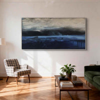 "Sand Organic Echo" is a 100% hand-painted abstract artwork created with professional oil and acrylic paints on high-quality canvas. Its beige & black palette and visible textured strokes give every piece authentic handmade variation and tactile depth.