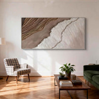 "Sand Luminous Field" is a 100% hand-painted abstract artwork created with professional oil and acrylic paints on high-quality canvas. Its beige & brown palette and visible textured strokes give every piece authentic handmade variation and tactile depth.