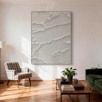"Ivory Textured Passage" is a 100% hand-painted abstract artwork created with professional oil and acrylic paints on high-quality canvas. Its white palette and visible textured strokes give every piece authentic handmade variation and tactile depth.