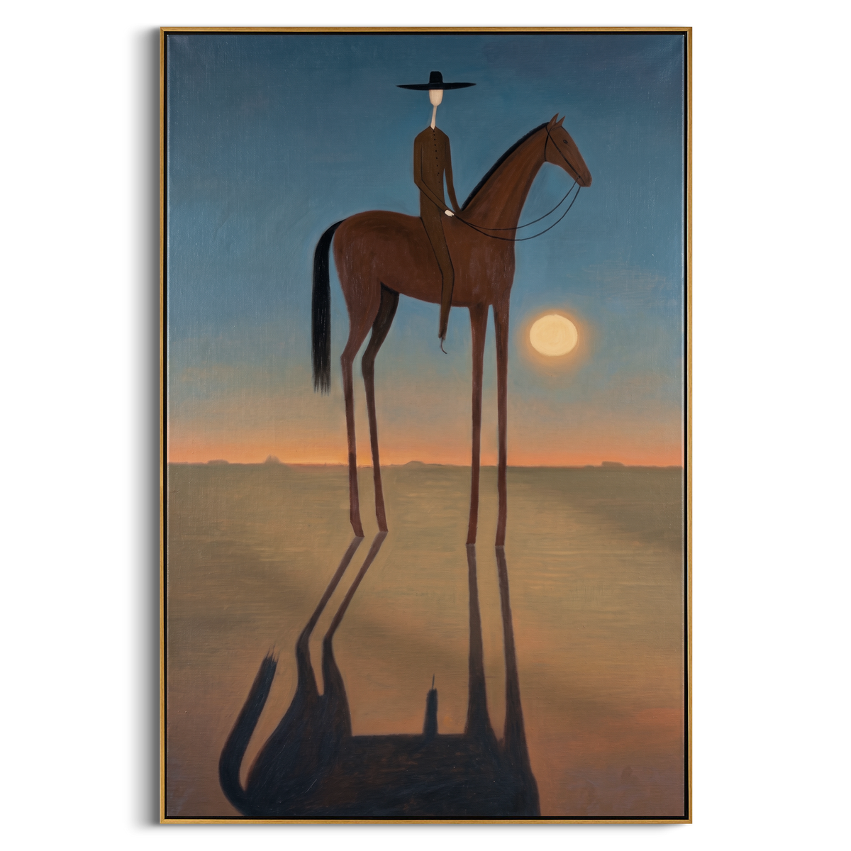 "Tall Horse at Twilight" – Stylized Minimalist Equestrian Artwork | Earthy Tones Textured Wall Decor | Contemporary Vertical Statement Piece #AB 502