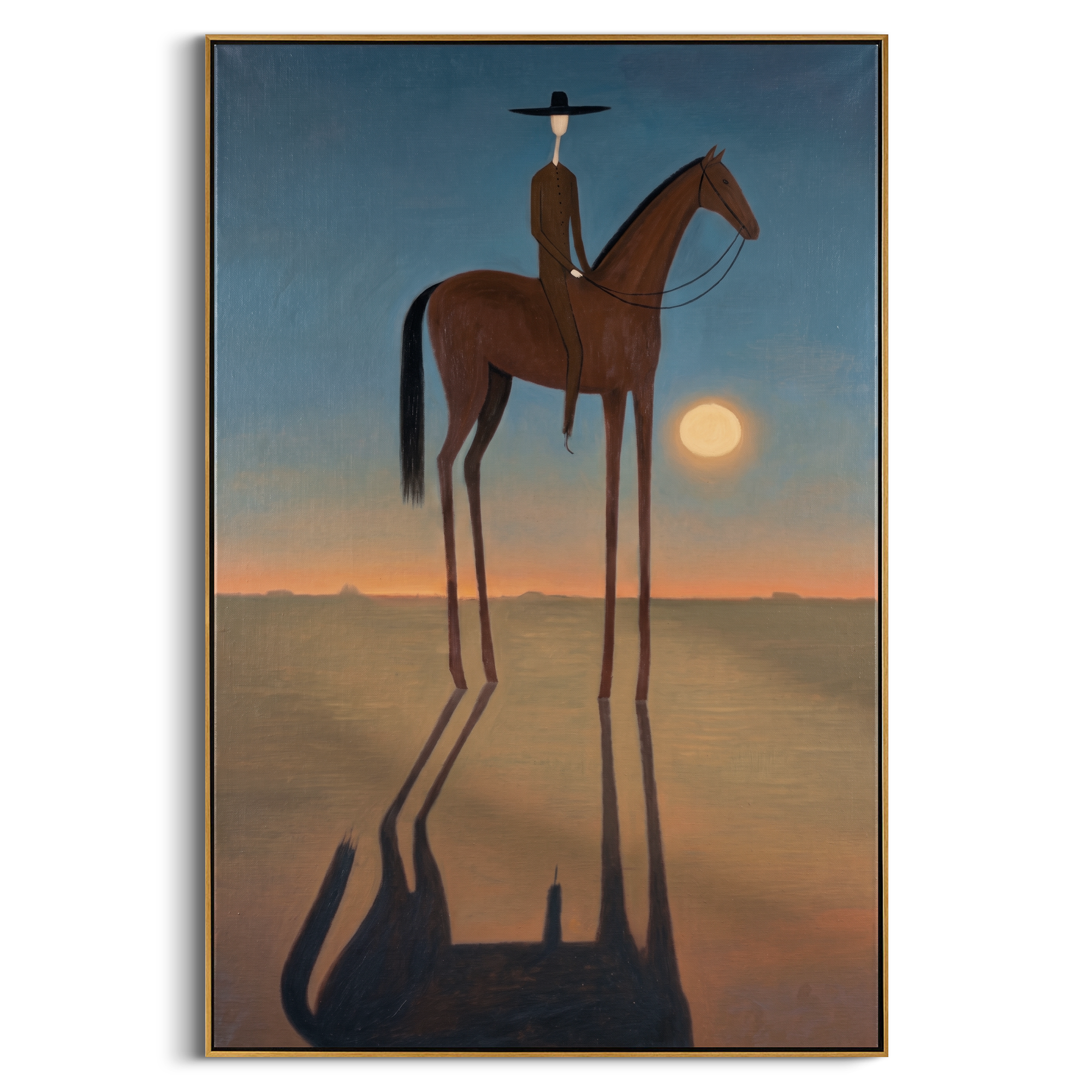 "Tall Horse at Twilight" – Stylized Minimalist Equestrian Artwork | Earthy Tones Textured Wall Decor | Contemporary Vertical Statement Piece #AB 502