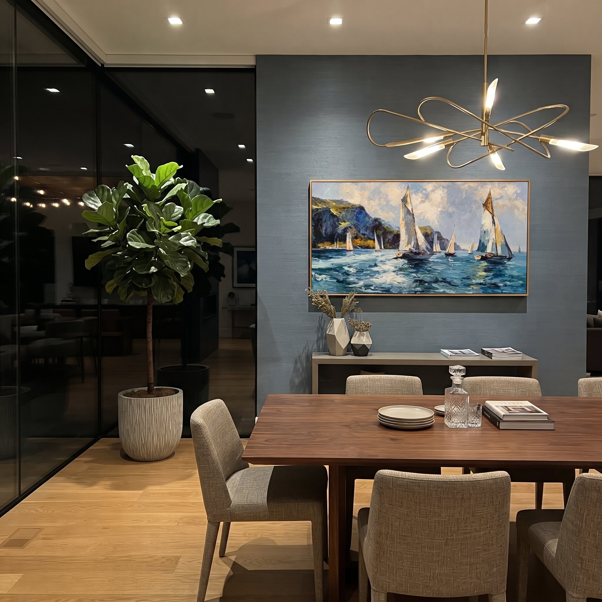 "Azure Coastal Current" is a 100% hand-painted seascape created with professional oil and acrylic paints on high-quality canvas. Its blue & white palette and visible textured strokes give every piece authentic handmade variation and tactile depth.