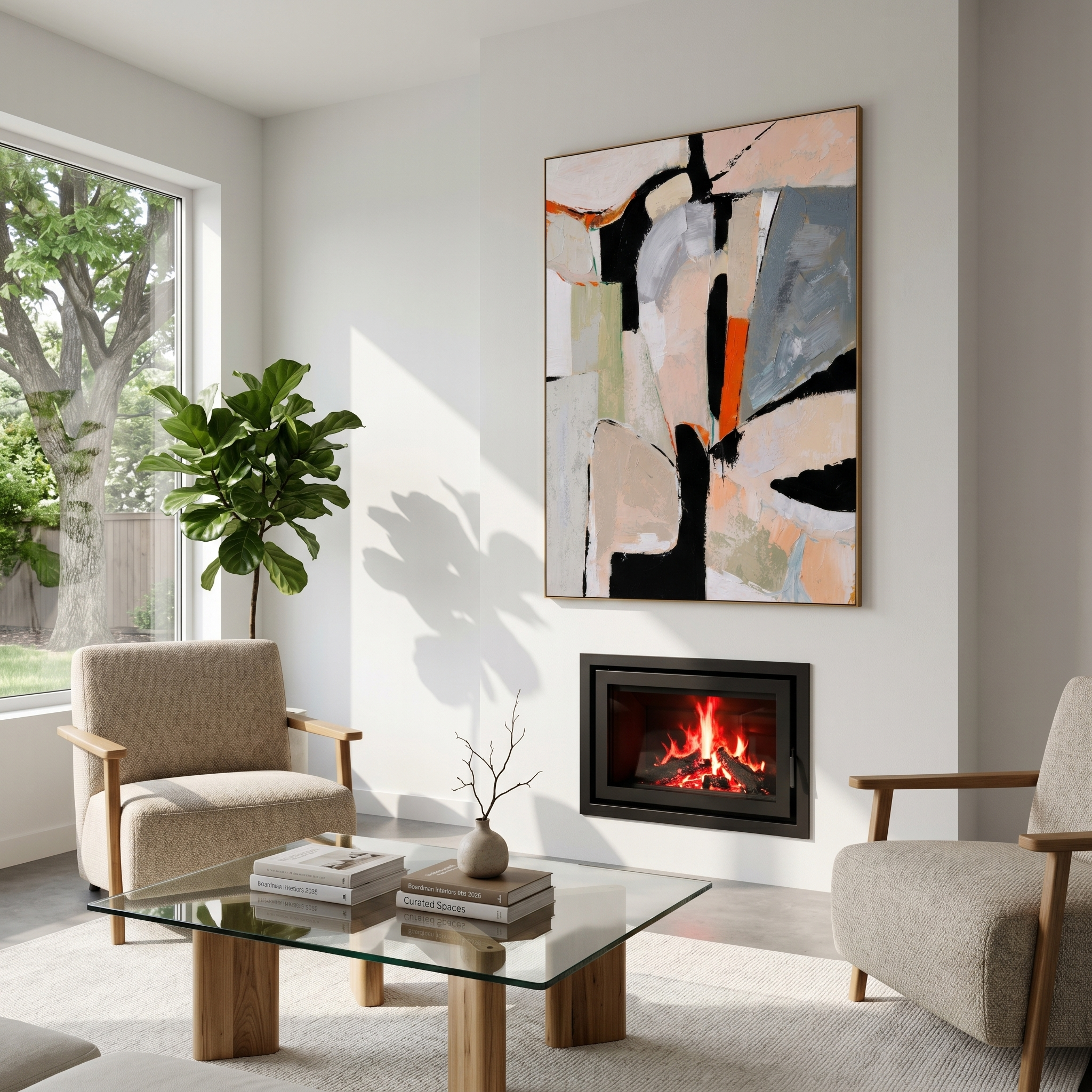 "Fragmented Figure" - Modern Abstract Figurative Painting | Textured Neutral Black & Rust Canvas Art | Luxury Vertical Wall Art #PT 589