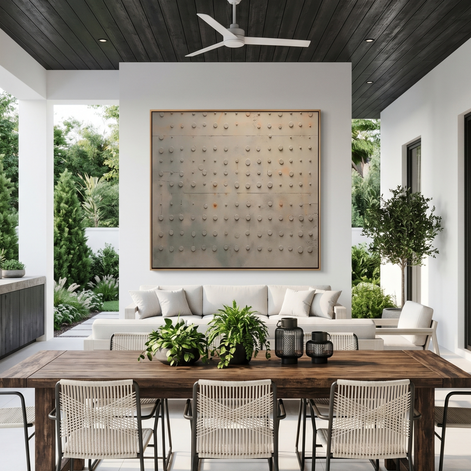 "Echo of Order" – Industrial Concrete Relief Geometric Painting | Bauhaus Minimalist Luxury Wall Art#WS 102