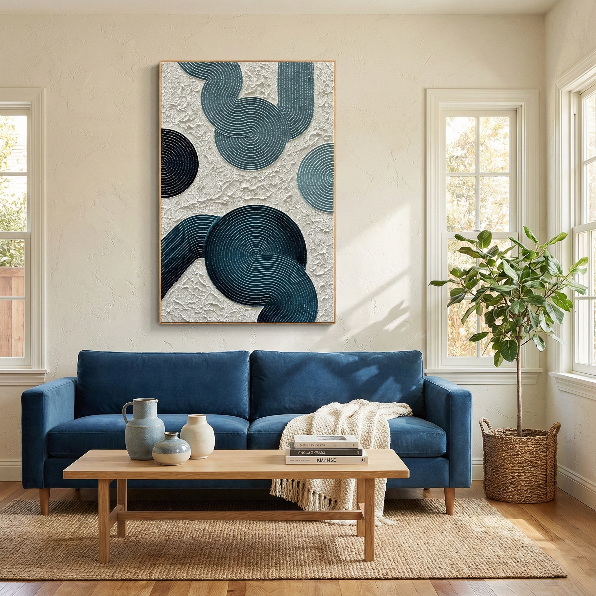 Blue Rhythm|Plaster & Texture Art #PT 126