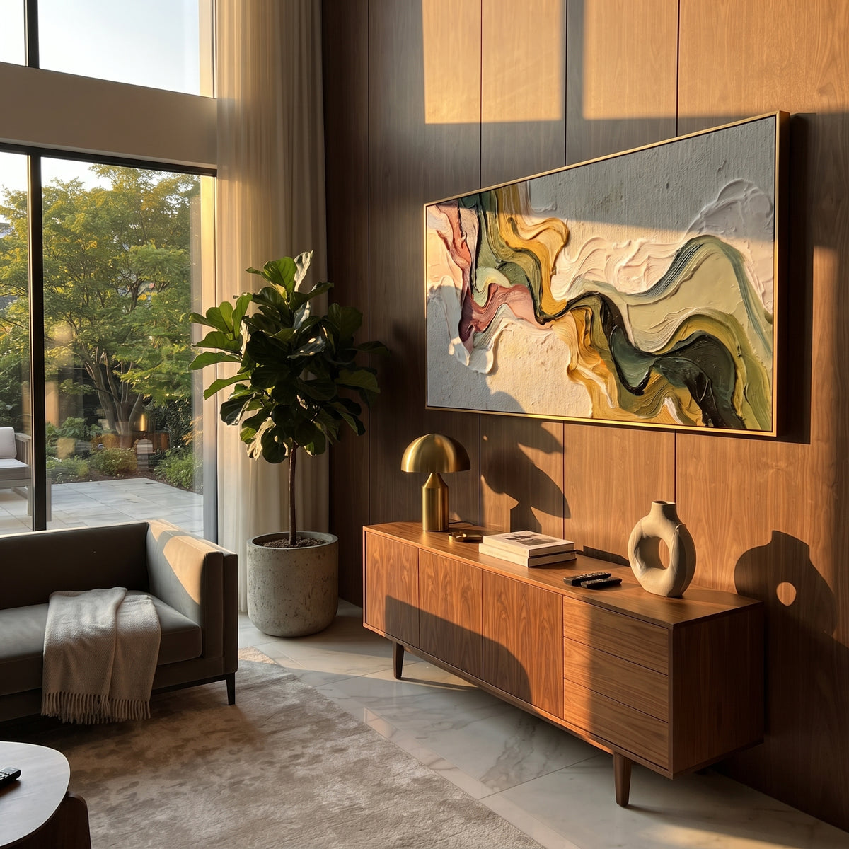 "Earth’s Melodic Flow" — 3D Plaster & Texture Art #PT548