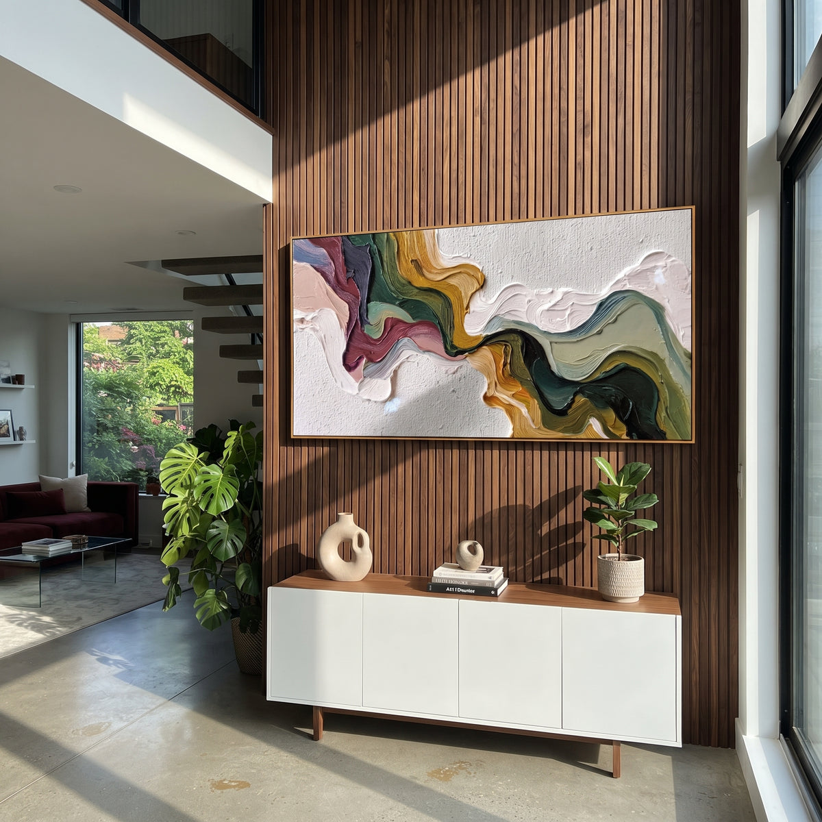 "Earth’s Melodic Flow" — 3D Plaster & Texture Art #PT548