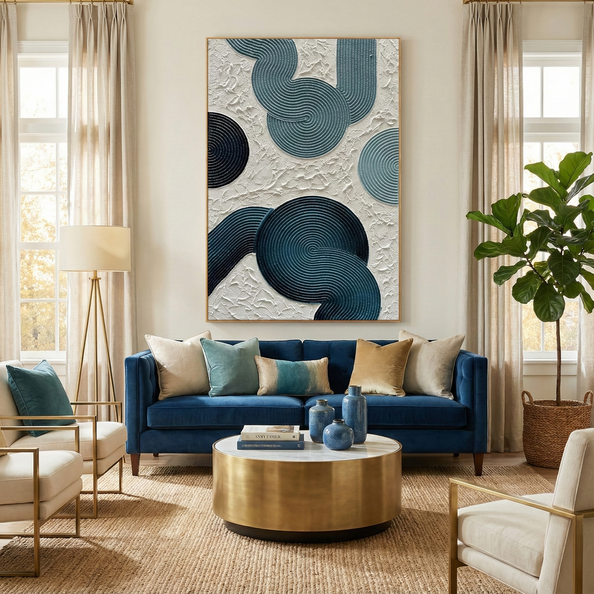 Blue Rhythm|Plaster & Texture Art #PT 126