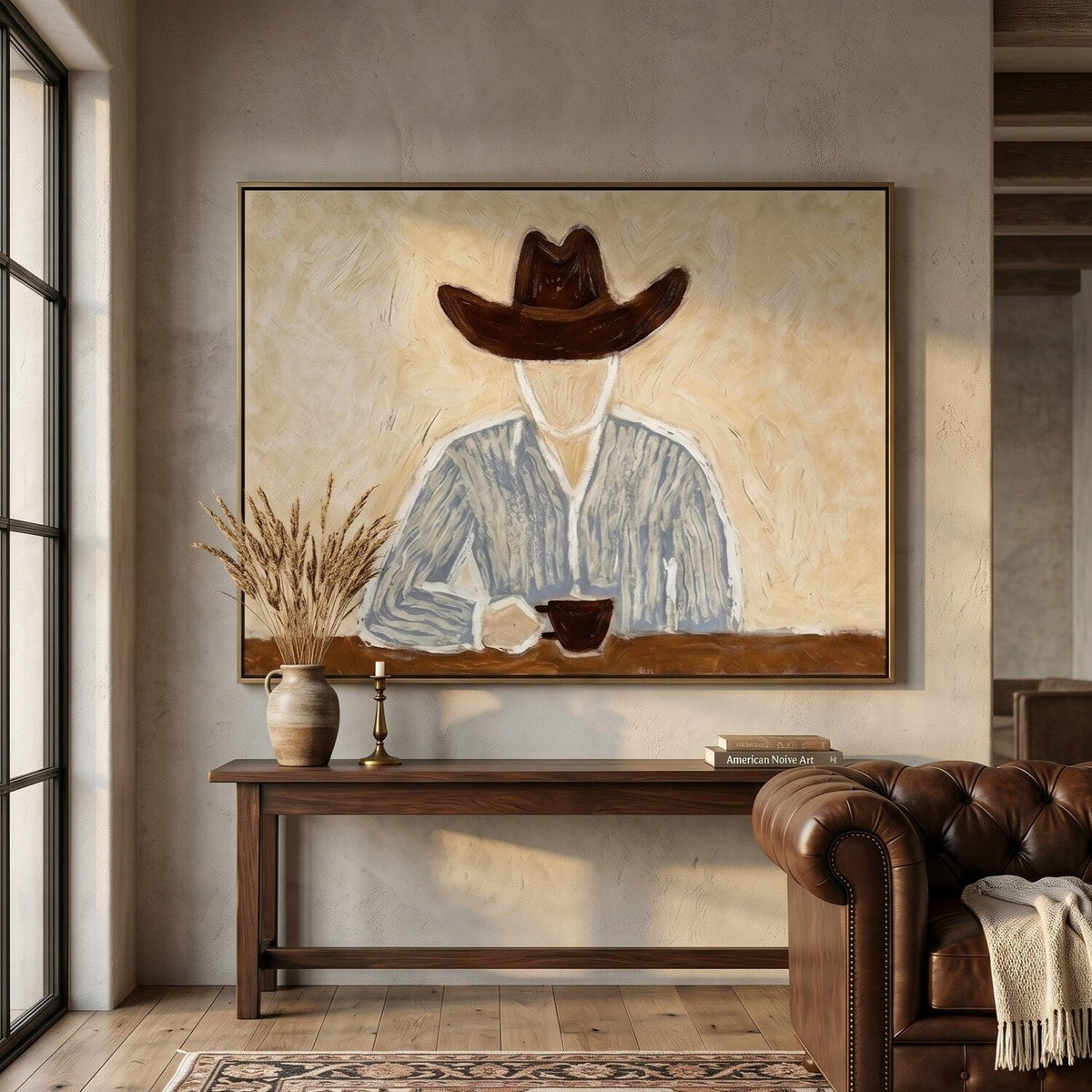 "Morning Solitude" - Modern Heavy Impasto Abstract Artwork | Beige Palette Knife Painting | Luxury Horizontal Wall Art #PT 2592