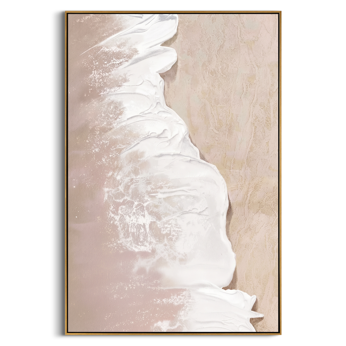 "Sand Tidal Glow" is a 100% hand-painted seascape created with professional oil and acrylic paints on high-quality canvas. Its beige & white palette and visible textured strokes give every piece authentic handmade variation and tactile depth.