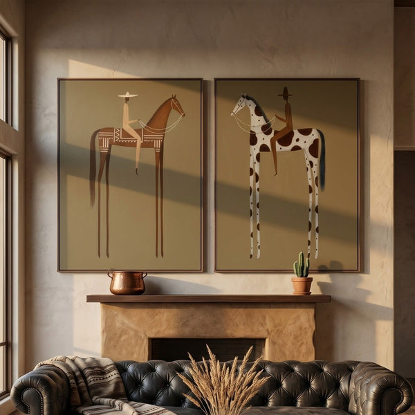 "Silent Journey" - Modern Heavy Impasto Abstract Artwork | Beige & Golden Palette Knife Painting | Luxury Two-Panel Vertical Wall Art #PT 2595