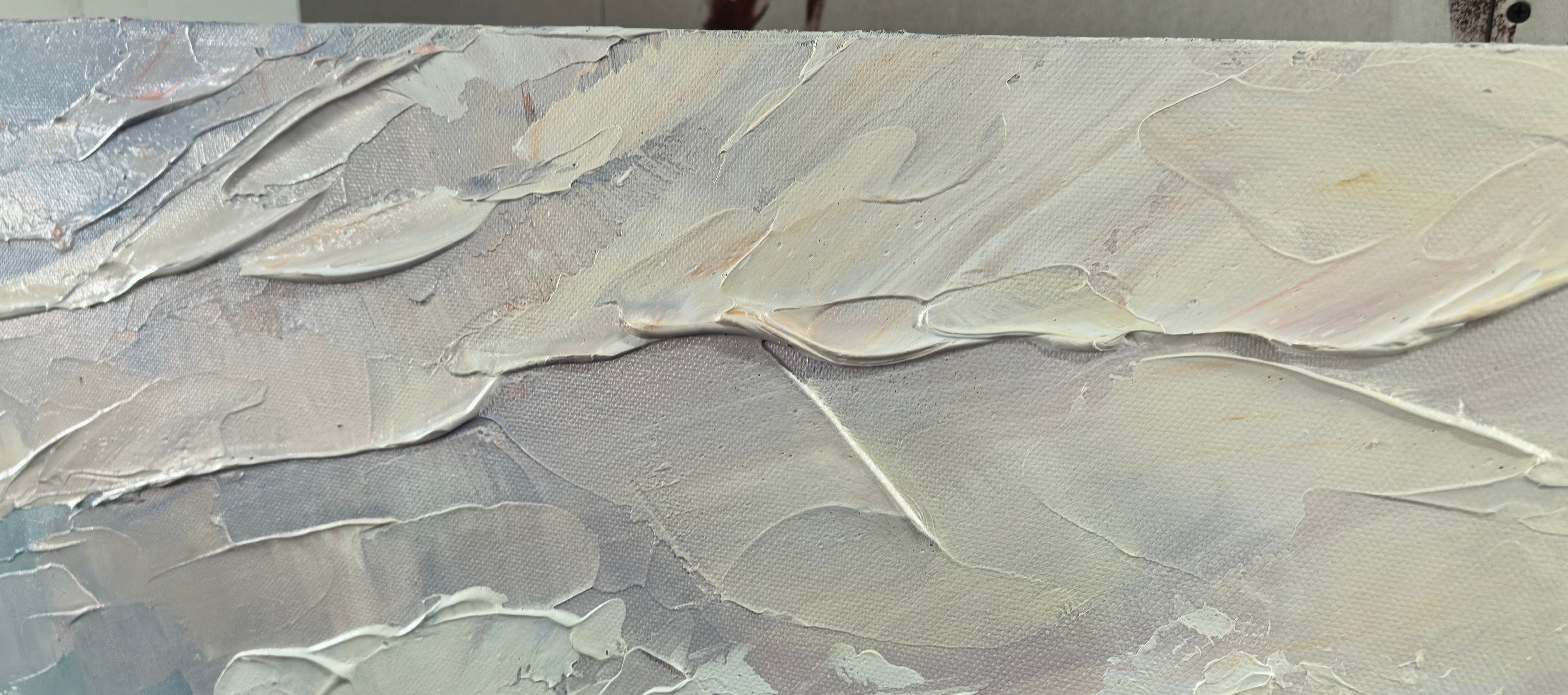 "Azure Ocean Passage" is a 100% hand-painted seascape created with professional oil and acrylic paints on high-quality canvas. Its blue & red palette and visible textured strokes give every piece authentic handmade variation and tactile depth.