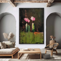"Pink Garden Trio" is a 100% hand-painted floral artwork created with professional oil and acrylic paints on high-quality canvas. Its pink & green palette and visible textured strokes give every piece authentic handmade variation and tactile depth.