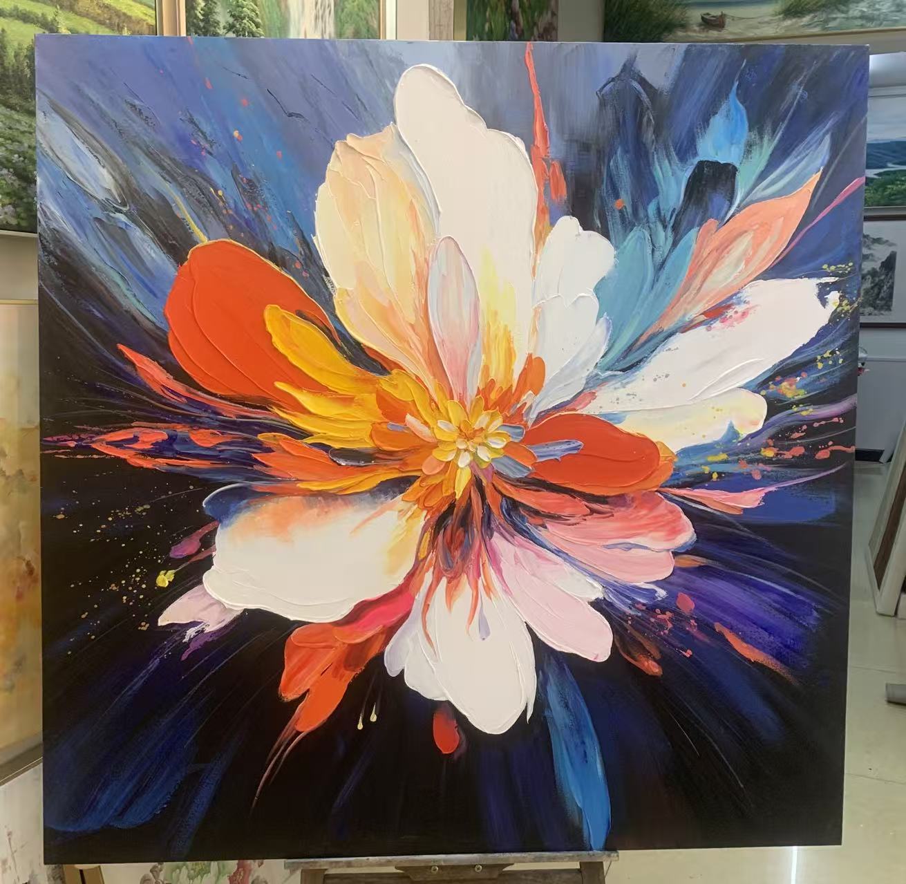 Chromatic Burst|Flower Canvas Art #FL292