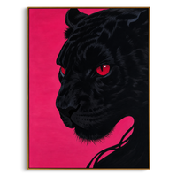 "Shadow Jaguar" – Modern Textured Big Cat Oil Painting | Black, Ivory & Deep Green Vertical Wall Art #PT 588