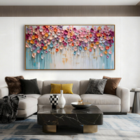 "Secret Floral Realm" – 100% Hand-Painted Heavy Texture Abstract Oil Painting | Modern Nordic Style Large Wall Art for Living Room#PT 375
