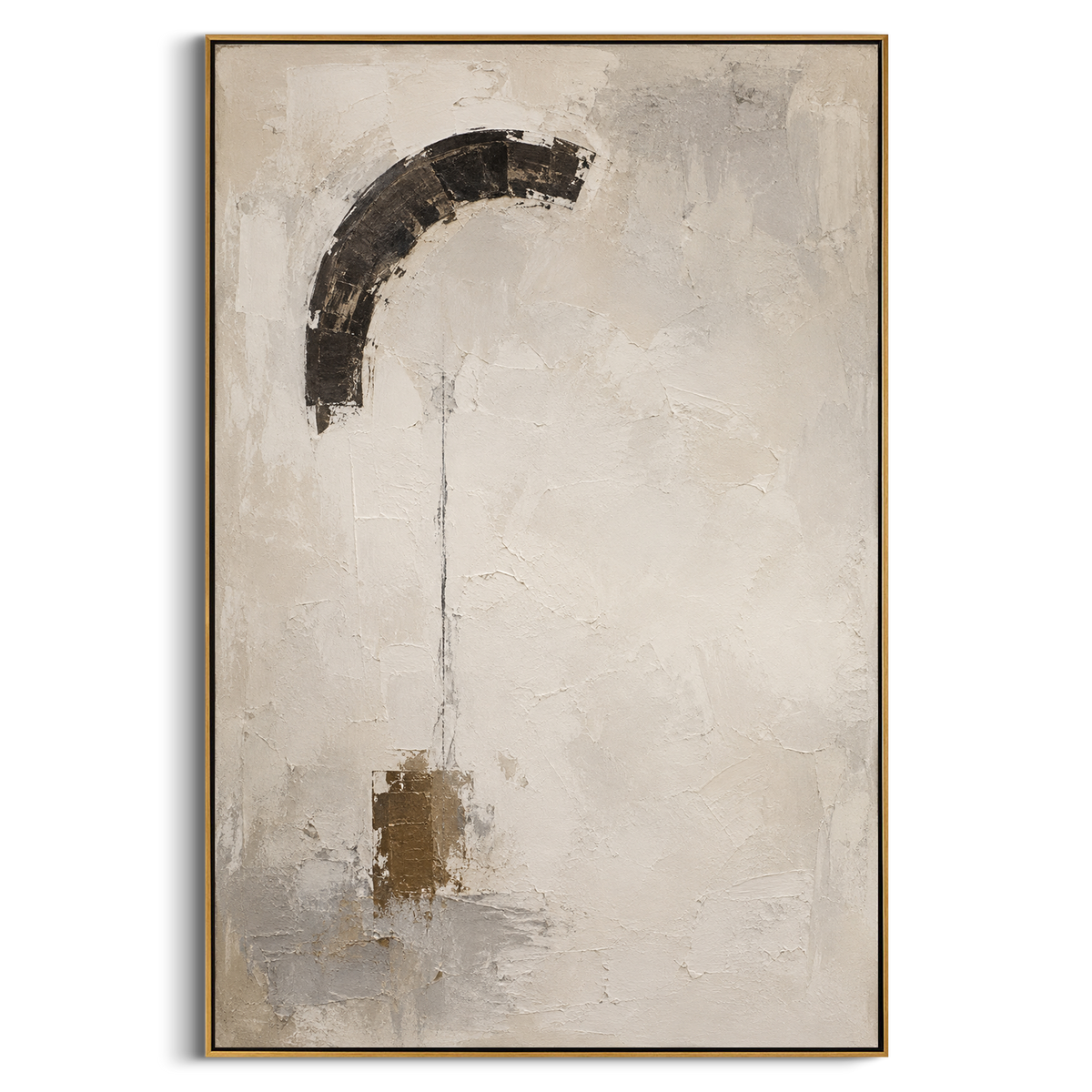 "Hermes Message Banner" - Modern Heavy Impasto Odyssey Artwork | White & Grey Palette Knife Painting | Luxury Vertical Wall Art #PT 1192