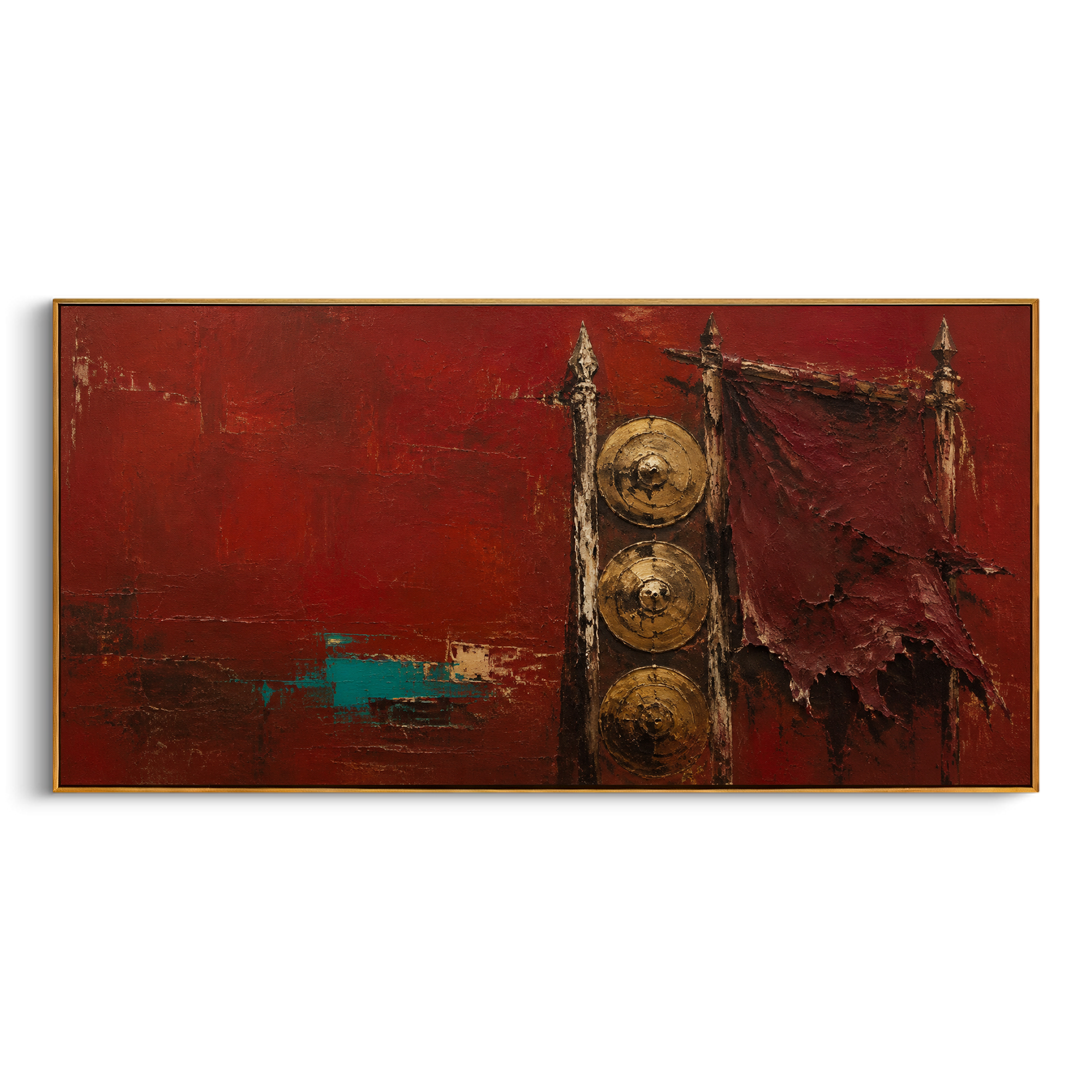 The Cyclops fills the horizon while a small boat moves beneath his gaze. The scale makes the sailor's escape feel fragile, measured against a watchful power too large to fight.