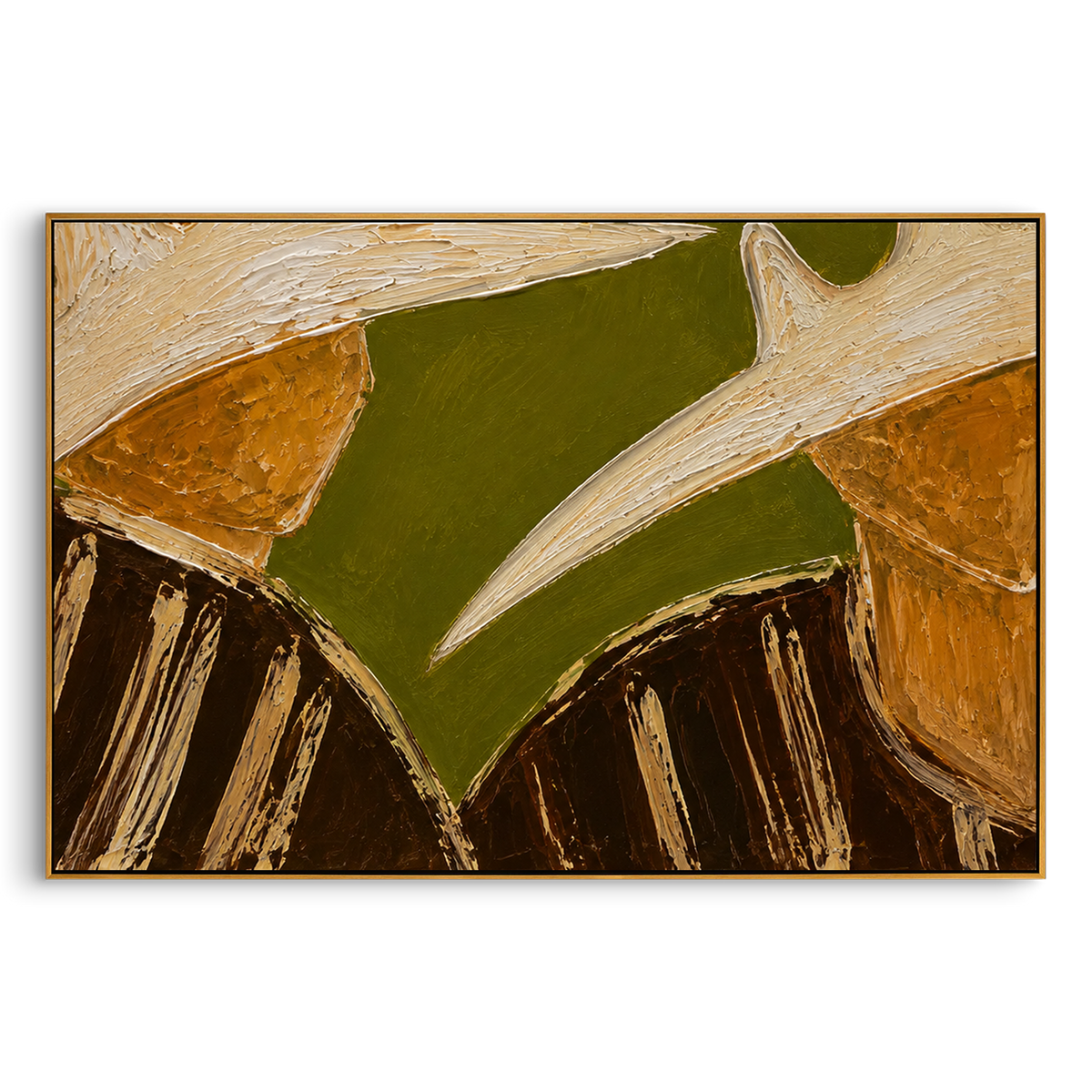 "Close Pair Cowboy Hat Painting" - Modern Heavy Impasto Western Animal Artwork | Natural & Beige Palette Knife Painting | Luxury Horizontal Wall Art #PT 1518