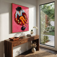 "Cream Hat Cowboy Portrait Painting" focuses on atmosphere, surface movement, and sculptural heavy impasto craftsmanship rather than a fixed literal storyline. The composition uses this hand-painted vertical canvas presents a quiet cowboy portrait with a cream hat, rust brown face, soft green jacket, and scraped ivory plaster background as the visual anchor, while layered palette-knife paint, raised plaster-like texture, and softened brush movement create tactile depth across the canvas. Curated