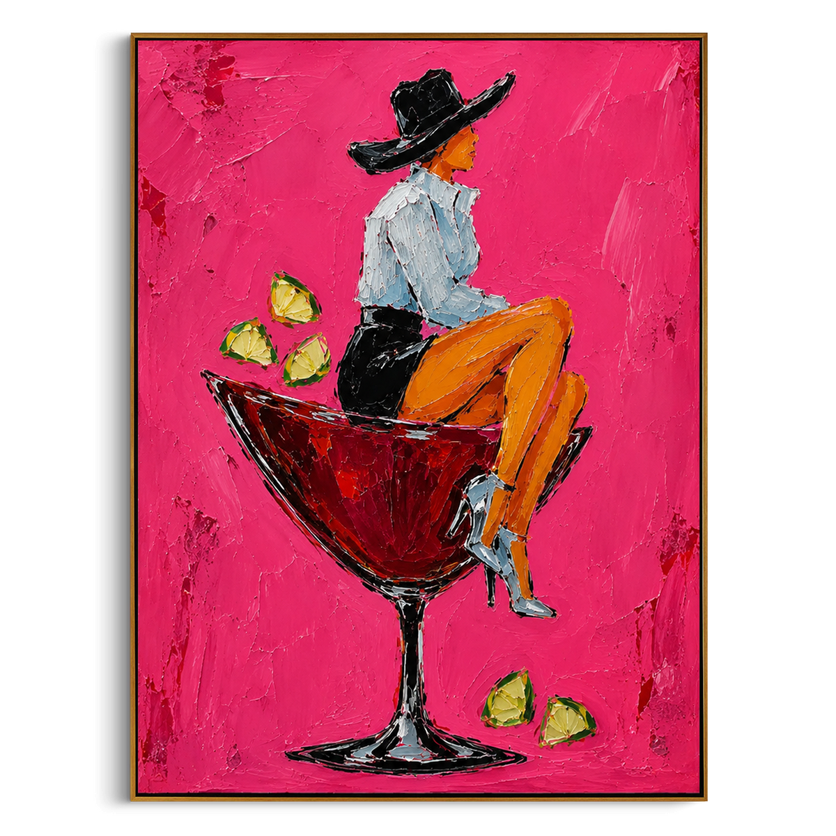 "Sage Jacket Cowboy Portrait Painting" - Modern Heavy Impasto Western Animal Artwork | Green & Beige Palette Knife Painting | Luxury Vertical Wall Art #PT 1535