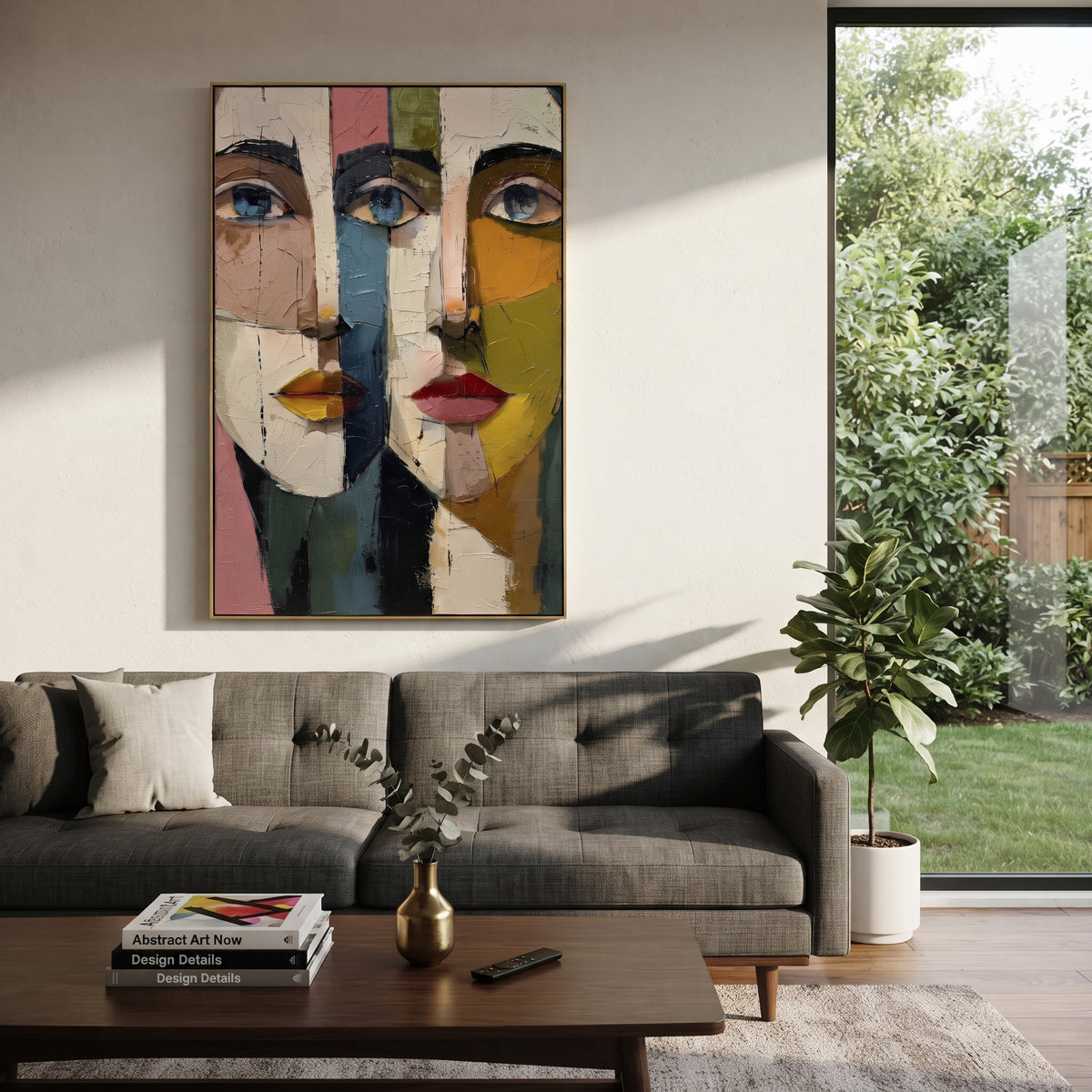 Color Block Faces focuses on this hand-painted textured canvas features sunlit ocean waves, glowing shoreline color, layered seafoam, and a softly moving coastal horizon, built with raised palette-knife texture, layered brushwork, and sculptural plaster-like depth. The composition is described from the actual main image, so the visible subject, color balance, spacing, and surface movement stay specific to this product instead of reading like a batch title. Raised palette-knife layers, sculpted