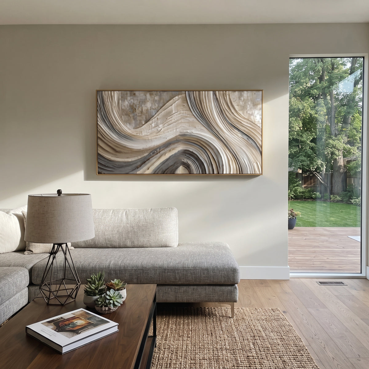 Grey White Marble Flow Relief focuses on this hand-painted textured canvas features abstract forms, carved edges, layered plaster surfaces, and measured geometric movement. The composition is described from the actual main image, so the visible subject, color balance, spacing, and surface movement stay specific to this product instead of reading like a batch title. Raised palette-knife layers, sculpted impasto ridges, softened brush transitions, and tactile handmade texture give the canvas