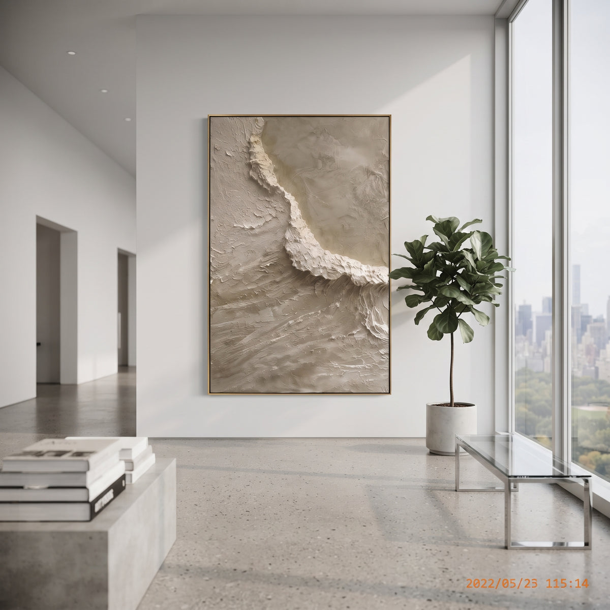 Taupe Cliff Edge Texture Relief focuses on this hand-painted textured canvas features layered landforms, mineral color transitions, raised terrain ridges, and atmospheric depth. The title and description are matched to the actual main image, so the visible subject, color balance, spacing, and surface movement stay specific to this product instead of using a repeated batch phrase. Raised palette-knife layers, sculpted impasto ridges, softened brush transitions, and tactile handmade texture give