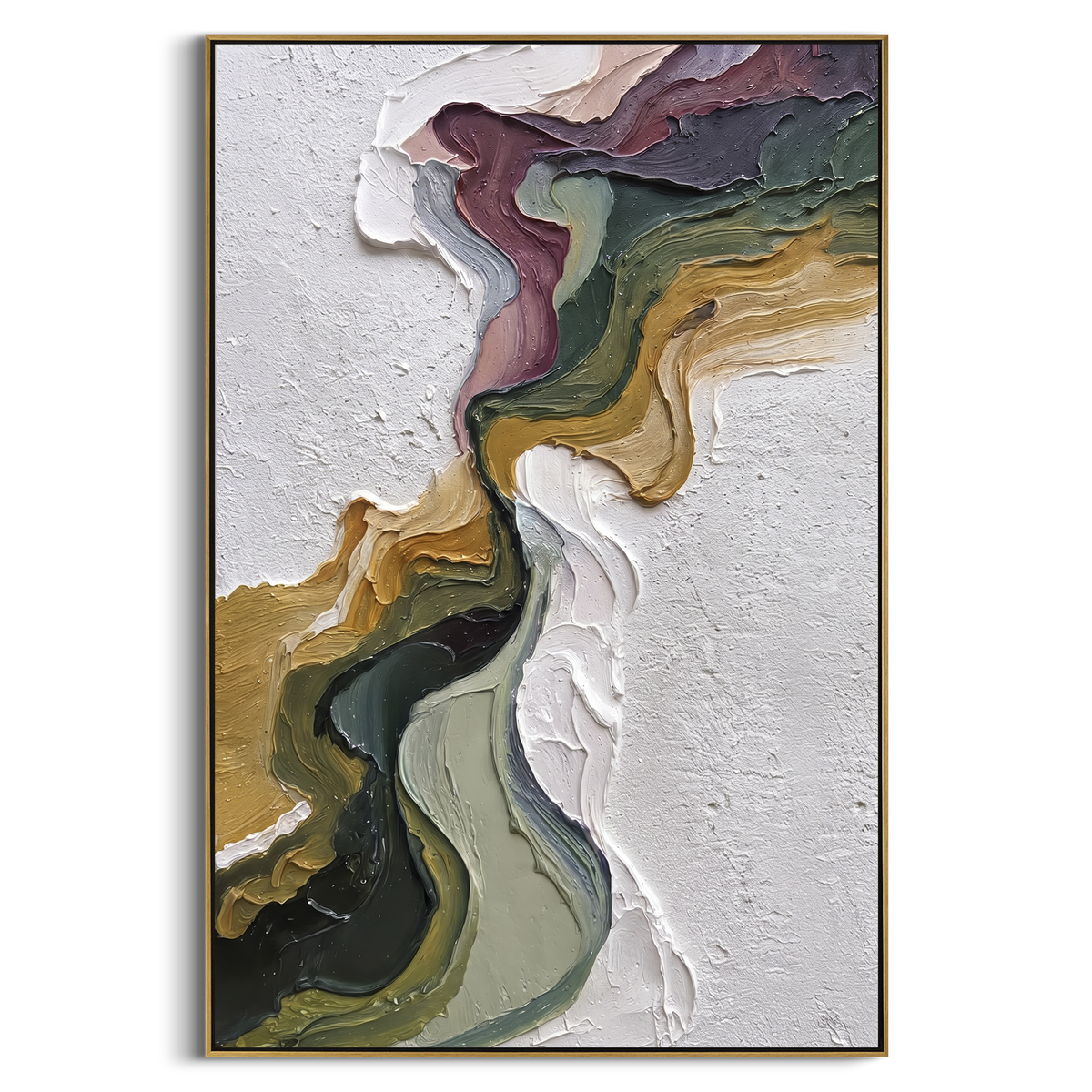 "Charcoal Gold Mineral Burst Relief" - Modern Heavy Impasto Geometric Abstract | Black & Grey Palette Knife Painting | Luxury Vertical Wall Art #PT 2829
