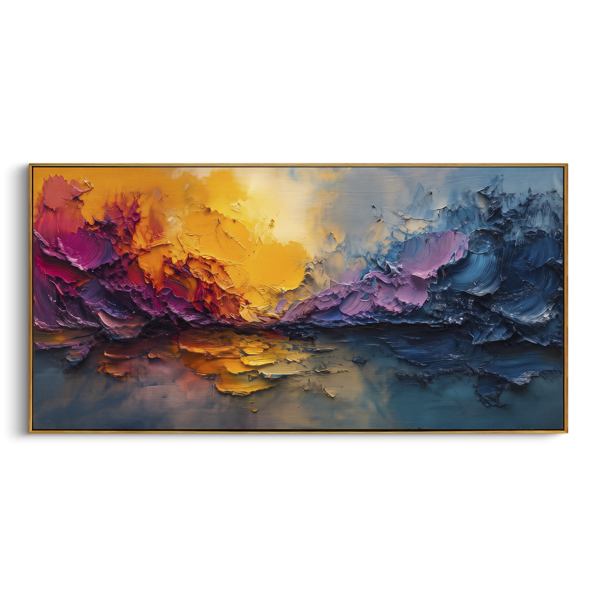 "Mauve Ochre Coastal Current Relief" - Modern Heavy Impasto Coastal Landscape | Purple & Pink Palette Knife Painting | Luxury Horizontal Wall Art #PT 2839