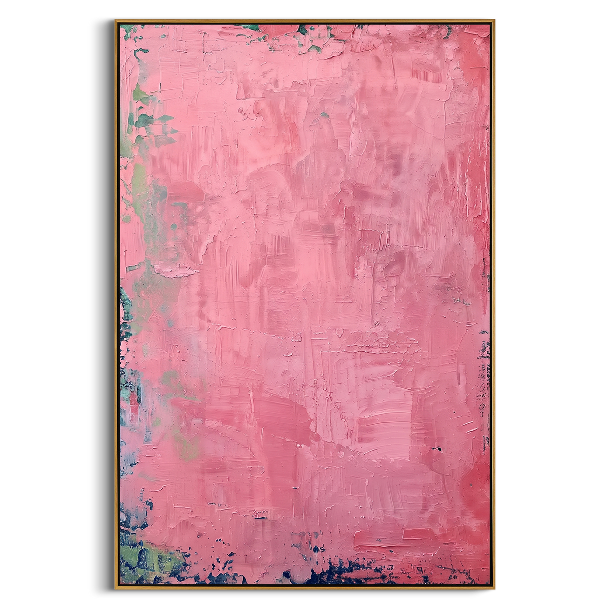 "Pink Abstract Texture Painting" - Modern Heavy Impasto Abstract Artwork | Pink & Blue Palette Knife Painting | Luxury Vertical Wall Art #PT 732