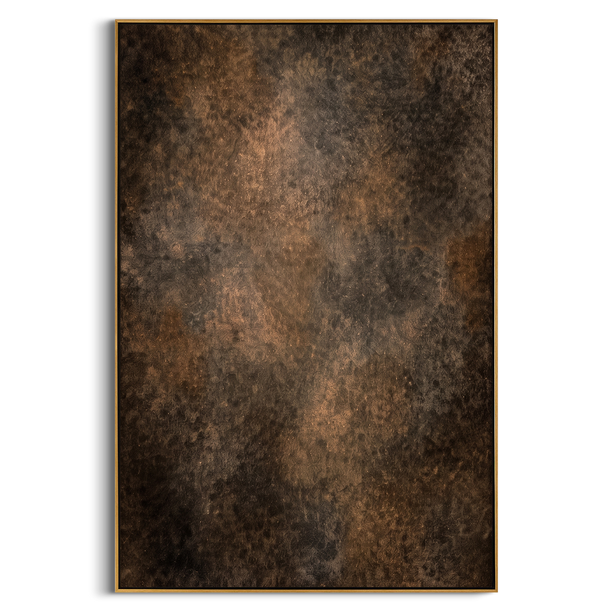 "Dark Brown Metallic Texture Painting" - Modern Heavy Impasto Abstract Artwork | Brown & Black Palette Knife Painting | Luxury Vertical Wall Art #PT 883